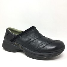 Merrell Primo Patch Clogs Loafers Shoes Womens Size 7 Black Leather Comfort