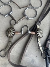 Western Lot of 7-Tack- Bridle-Hackamore-curb-snaffle Bits-Reins-Headstall
