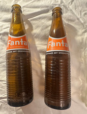 Fanta 2x Glasflasche braun &bdquo;Schutzmarke&ldquo; Limonade mit Orangensaft