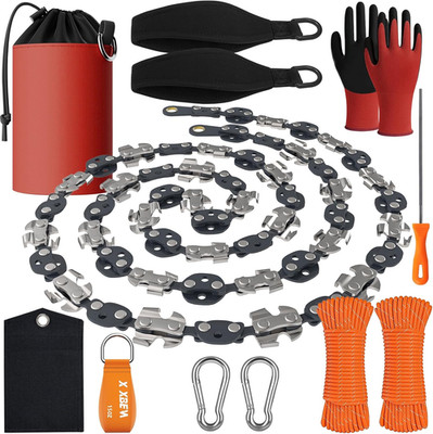 High Tree Limb Rope Saw with 15 Oz Throw Bag, 2 Pack 50FT Paracord, 53 in Hand-O