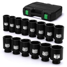 14-piece 34 Drive Deep 6-point Impact Socket Set Heavy Duty Cr-mo Sae For Veh