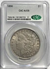 1890 Morgan "CAC AU58"🛑🛑CAC TOUGH GRADE LOOKS UNC/PL REV/ HIGH POINTS💥🌈✅