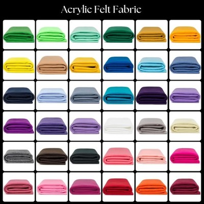 Acrylic Felt Fabric by Yard   72'' Wide 1.6mm Thick Soft Durable Craft Material