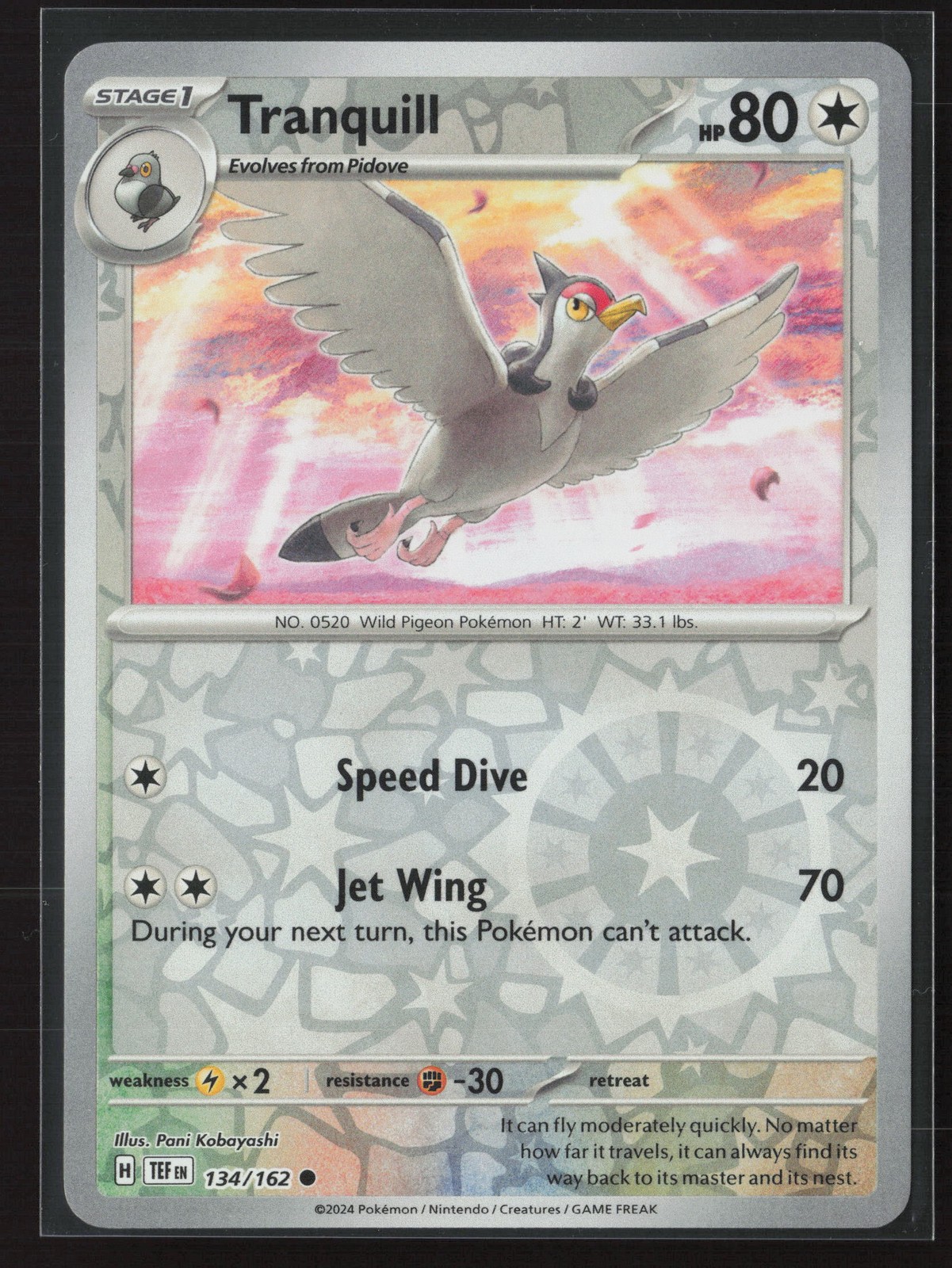 Tranquill Common SV05: Temporal Forces 134/162 NM Pokemon Card Reverse Holo