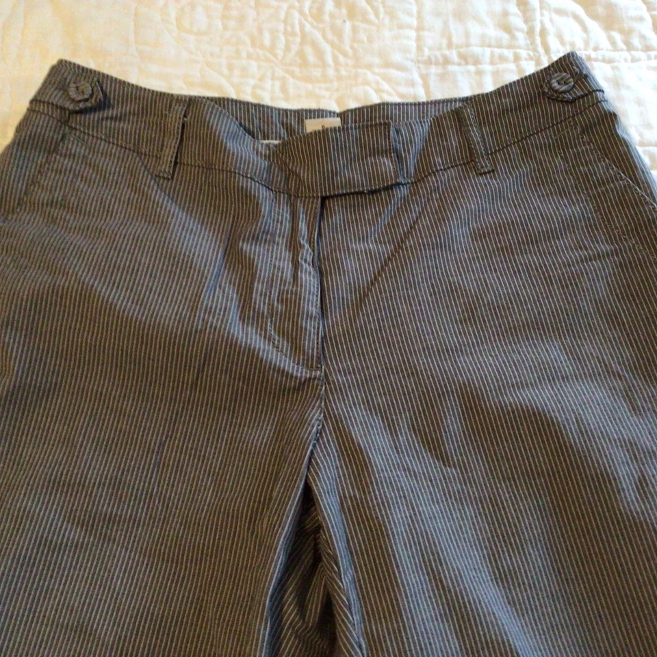 Liz Claiborne Womens Pants Slacks Size 6 Gray Stripe TJM - Image 2 of 4
