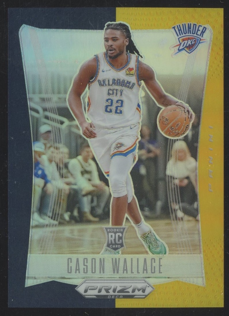 2023-24 Panini Black Gold Prizm Deca #146 Cason Wallace Thunder RC Rookie 5/5