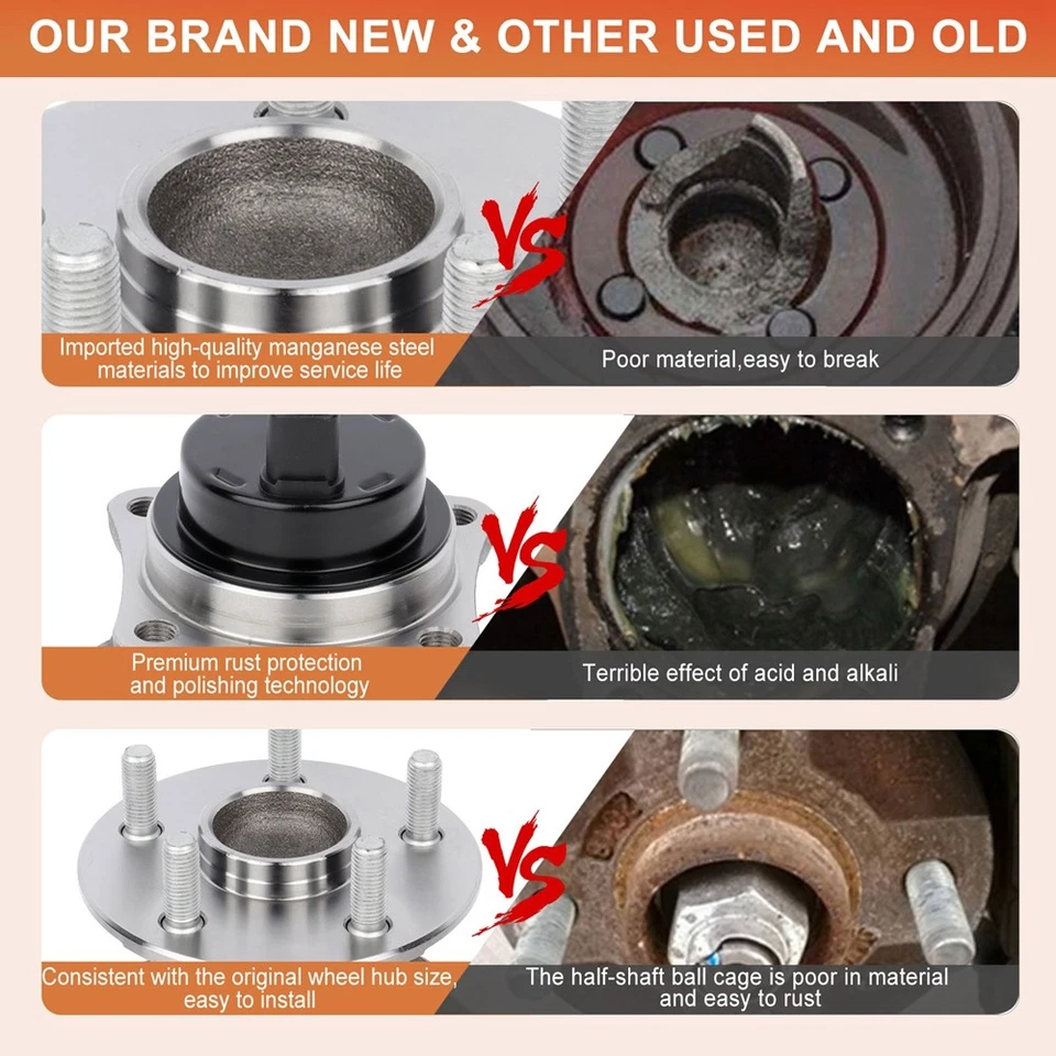 2PCS Rear Wheel Hub Bearing For 2004-2009 Toyota Prius 2005-2010 Scion tC Foto 2 de 4