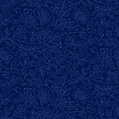 Blue Belle By Maywood Studio - Navy Trailing Leaf  #10909-N