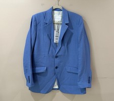Giacca blazer tuta sartoriale Zara uomo blu 100% cotone taglia large 2381/586 nuova con etichetta