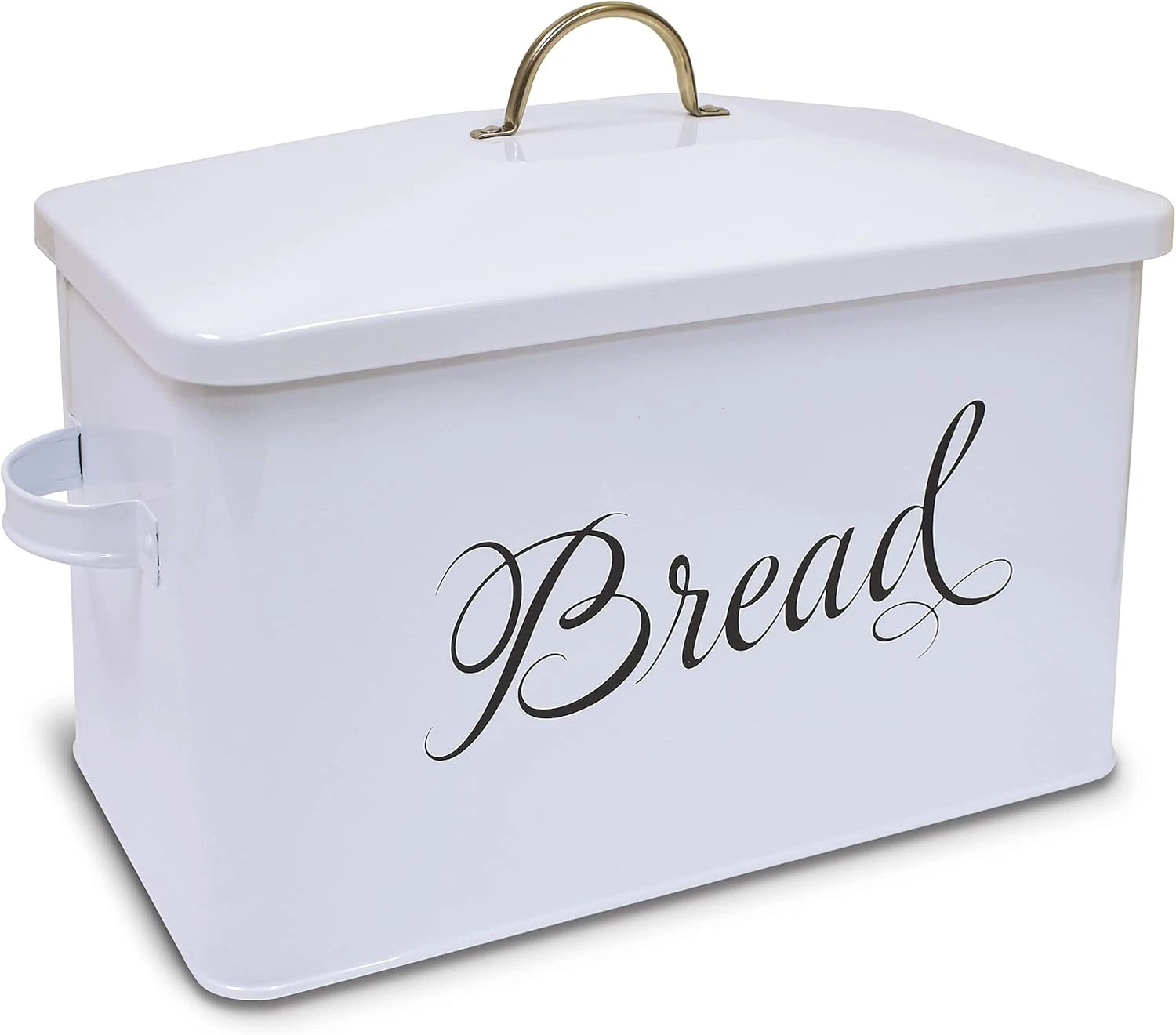 Classic Metal Bread Box W/ Side Handles Large Capacity 2 Bread Loaves Farmhouse
