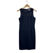 NWT Banana Republic Black Wool Blend Sheath Dress 6 Sequin Sleeveless