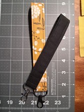 Keychain/fob Wristlet Set Of 2 Yellow Black Dandelion Floral Handmade New