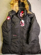 Canada Weather Gear Men's 3x Black with Fux Fur Full Zip Hooded