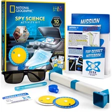 NATIONAL GEOGRAPHIC Spy Science Kit - Kids Spy Activity Set, Complete 10 Secr...