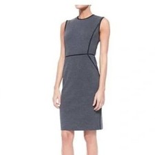 Tory Burch Charcoal Grey Sleeveless Marcia Wool Blend Sheath Dress - S
