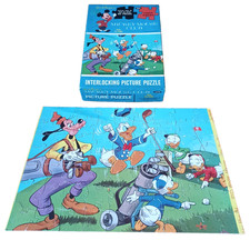 Walt Disney Jaymar 63 Piece Jigsaw Puzzle Mickey Mouse Club Goofy Pro Caddy 1960