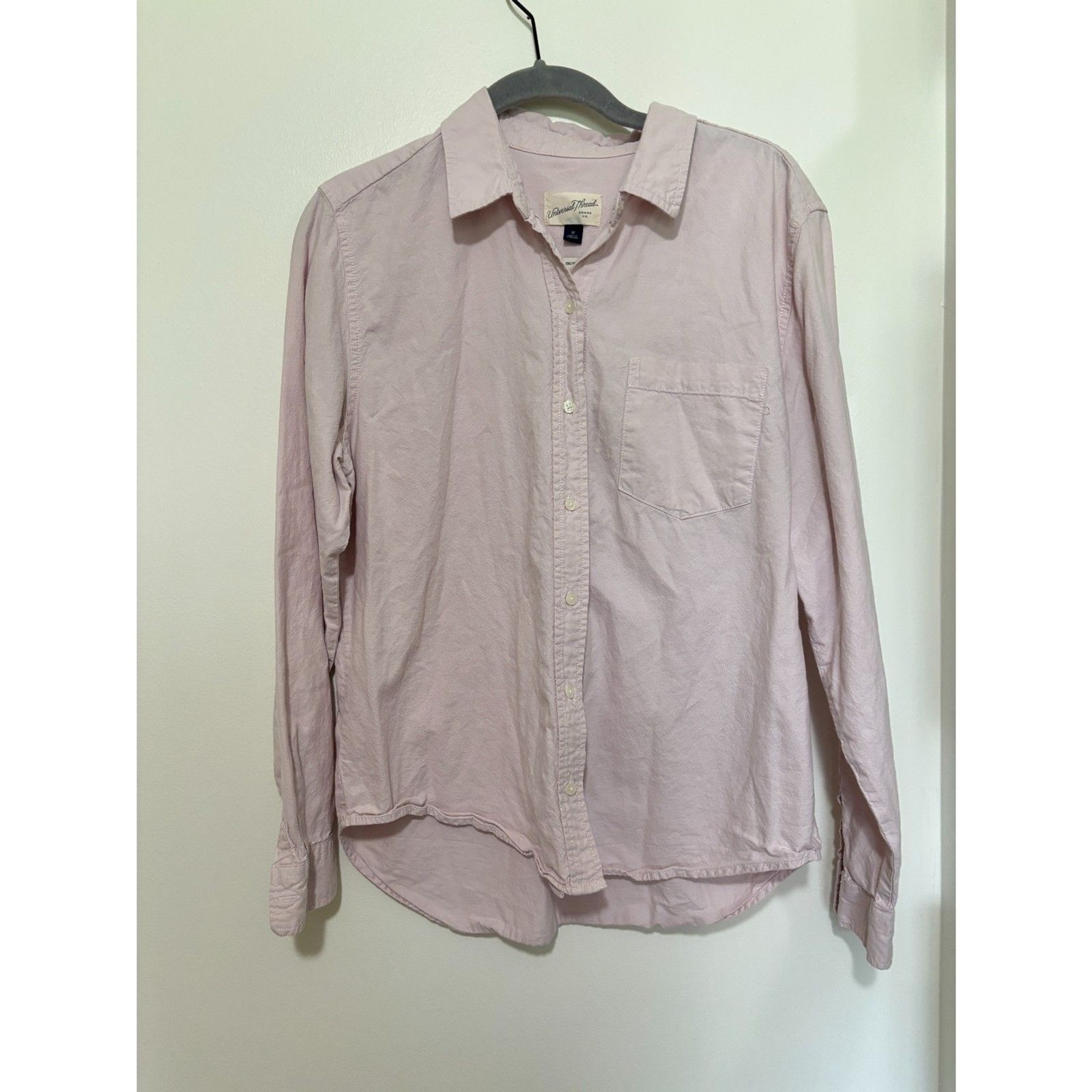 Universal Thread Pink/Purple Button Down Shirt Cotton Classic Fit Casual Top M