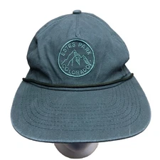 Estes Park Colorado Strapback Hat Cap Green One Size Leather Adjustable Ouray