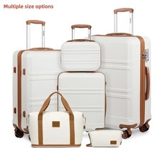 Kono Fashion Luggage Set, Lightweight ABS Hard Shell Trolley Suitcases with TSA