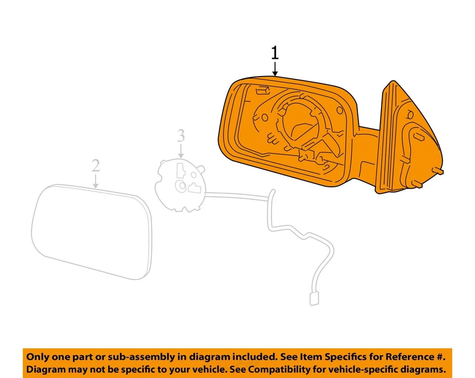 SE ADAPTA A CHEVROLET HHR 2006-2007 ESPEJO RETROVISOR ASM O/S RR (DERECHO 25848554 - NUEVO OEM Foto 2 de 3