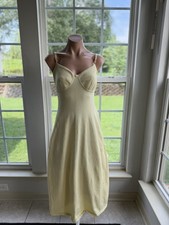 Express Pale Yellow Knit Midi Dress Underwire Bust Spaghetti Straps Size M