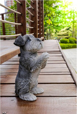 Hi Line Gift Ltd Praying Schnauzer Puppy Statue Figurine Gray