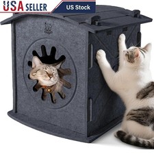 Warm Insulated Cat House Cozy Indoor Shelter Cats Small Pets Easy Clean New