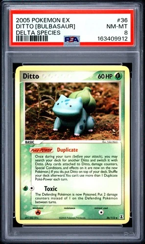 2005 POKEMON EX DELTA SPECIES #36 DITTO [BULBASAUR] PSA 8