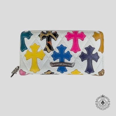 Chrome Hearts Cross Patch Wallet in White/Multicolor | eBay