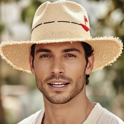 Nick Fouguet　 ニックフーケ　パナマハット Nick Fouquet C Mag Straw Hat Men's 7 1/8 Coconut Palm Frond Panama