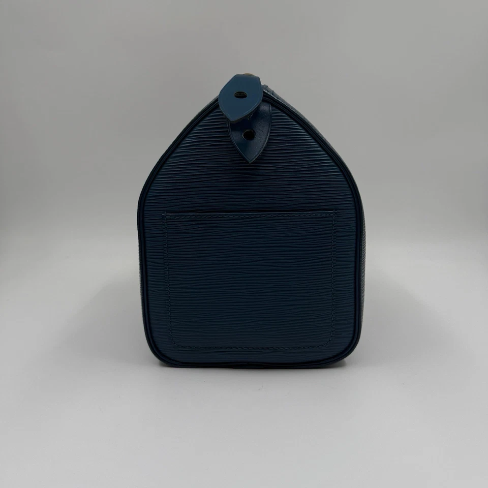 Authentic Louis Vuitton Speedy Damier Azur Navy Handbag 091602 - Image 3 of 4