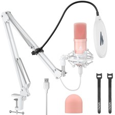 USB Microphone, 192kHz/24bit Plug  Play PC Computer Podcast Condenser Cardio...