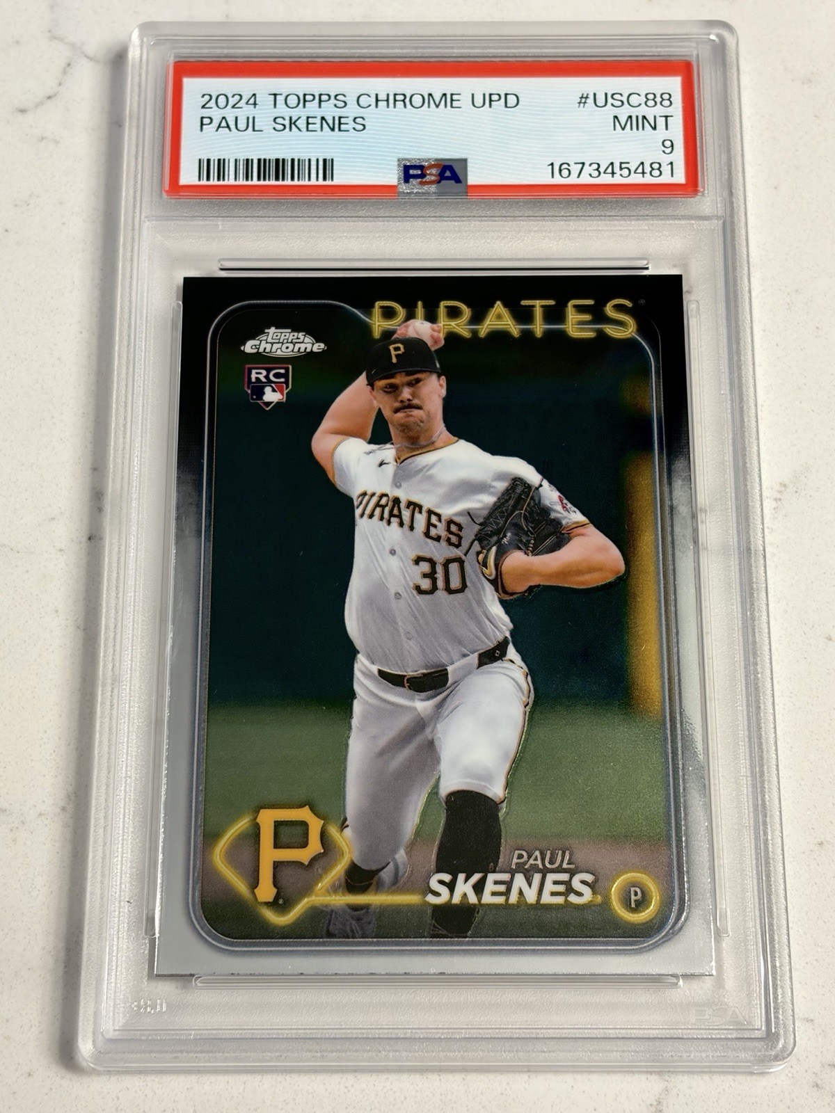 Paul Skenes Rookie #USC88 PSA 9 2024 Topps Chrome Update Pirates Card
