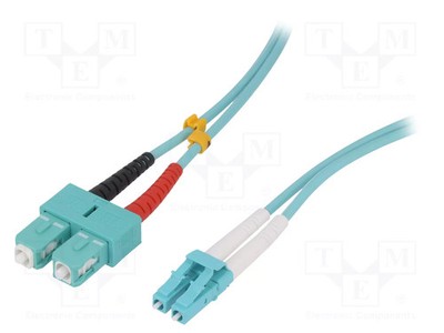 türkis LSZH ØLeitg: 2mm LWL-Patchkabel OM3 LC/UPC,SC/UPC