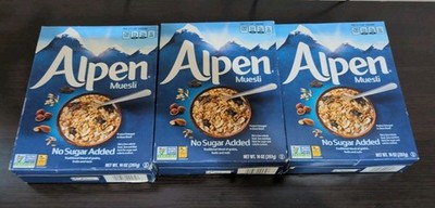 3x Alpen No Sugar Added Swiss Style Muesli Cereal 14 oz Exp 10/16/2026 New