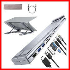 Laptop Docking Station Stand, 8 in 1 USB C Hub HDMI Portable Laptop Stand wit...