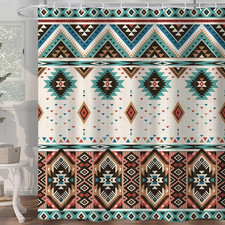 Western Aztec Shower Curtain for Bathroom, Southwestern Native Triba Navajo Patt