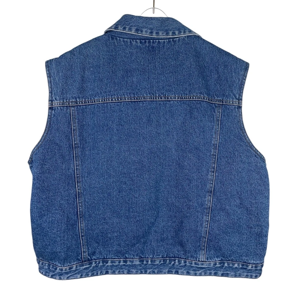 Vintage Pendleton Originals Size Large Wool Flannel Denim Vest Plaid Western - Image 3 of 4