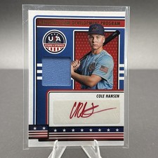 2023 Panini Stars & Stripes Cole Hansen Auto Jersey Patch USA Baseball Rookie