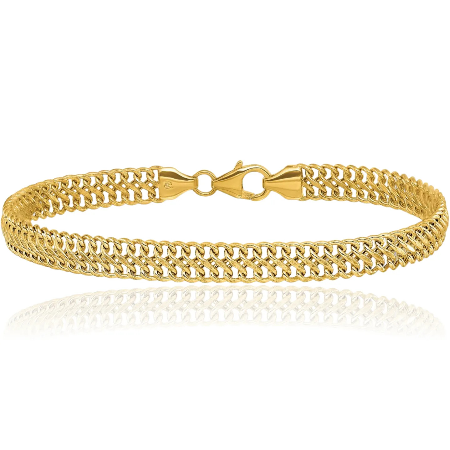 14K Solid Yellow Gilding Gold S Link Chain Bracelet