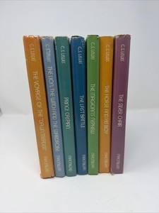 Vintage 1950s The Chronicles of Narnia 7 Book Set C.S. Lewis with dust jackets 