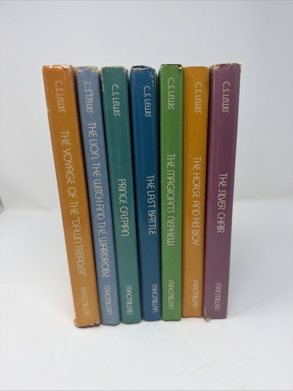 Vintage 1950s The Chronicles of Narnia 7 Book Set C.S. Lewis with dust jackets 