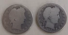 1908 & 1912 Barber Quarter Lot 90% Silver 25C Liberty Head Junk Silver 2 Coins