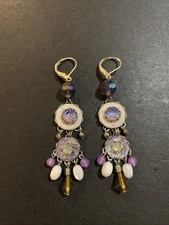 Vintage Ayala Bar Handcrafted Dangling Beaded Earrings