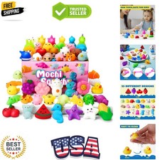 Mochi Squishy Toys Set, Random 25 Pack Mini Squishy Mochi, Party Favors for K...
