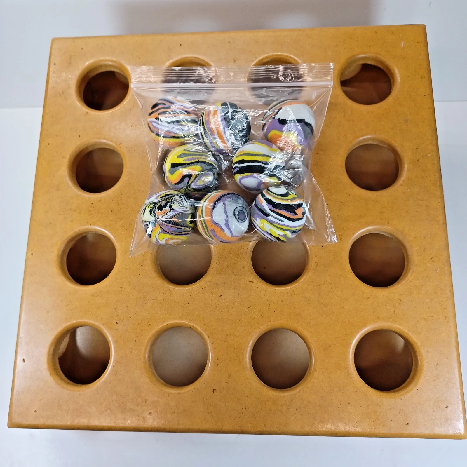 Pioneer Pet Products Hide & Seek Wooden Box Cat Toy /8 Balls - 13.25" X 13.25"