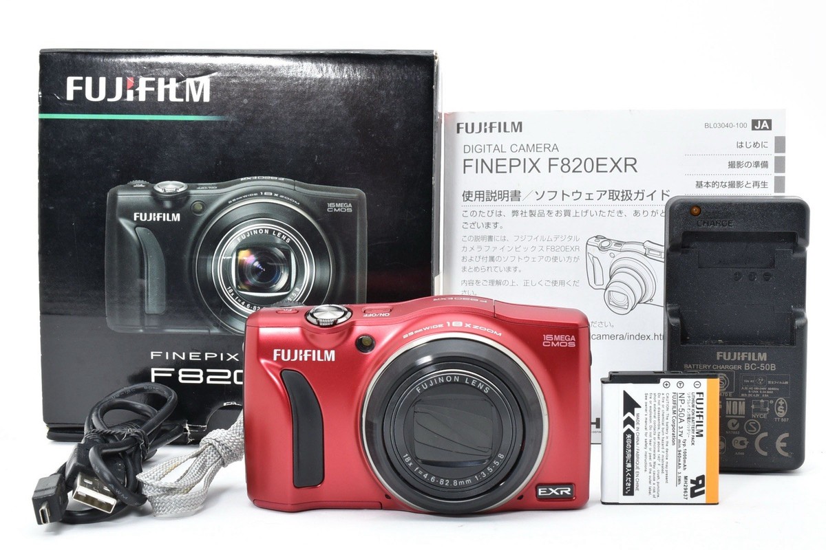 動作品】FUJIFILM FinePix F820EXR RED コンデジ デジカメ デジタル