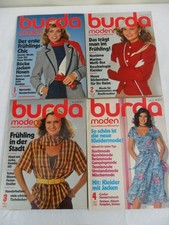 4 x Burda Moden-Nr. 1/2/3/4 1980-komplett-Nähen-Schnittmuster-Vintagemode