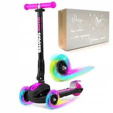 Kinder Dreirad Roller 3+ Pink mit Leuchtrollen, Alter 3-8 Jahre, Geschenkidee