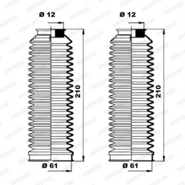 Moog Faltenbalgsatz Lenkmanschette FüR Alfa Romeo 166 936_ 3.0 V6 24V-image
